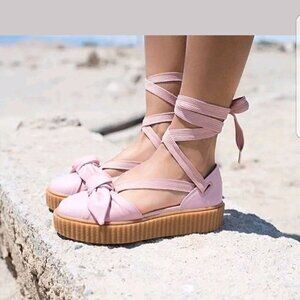 Puma x Fenty Rihanna bow creeper leather lace up Sandals